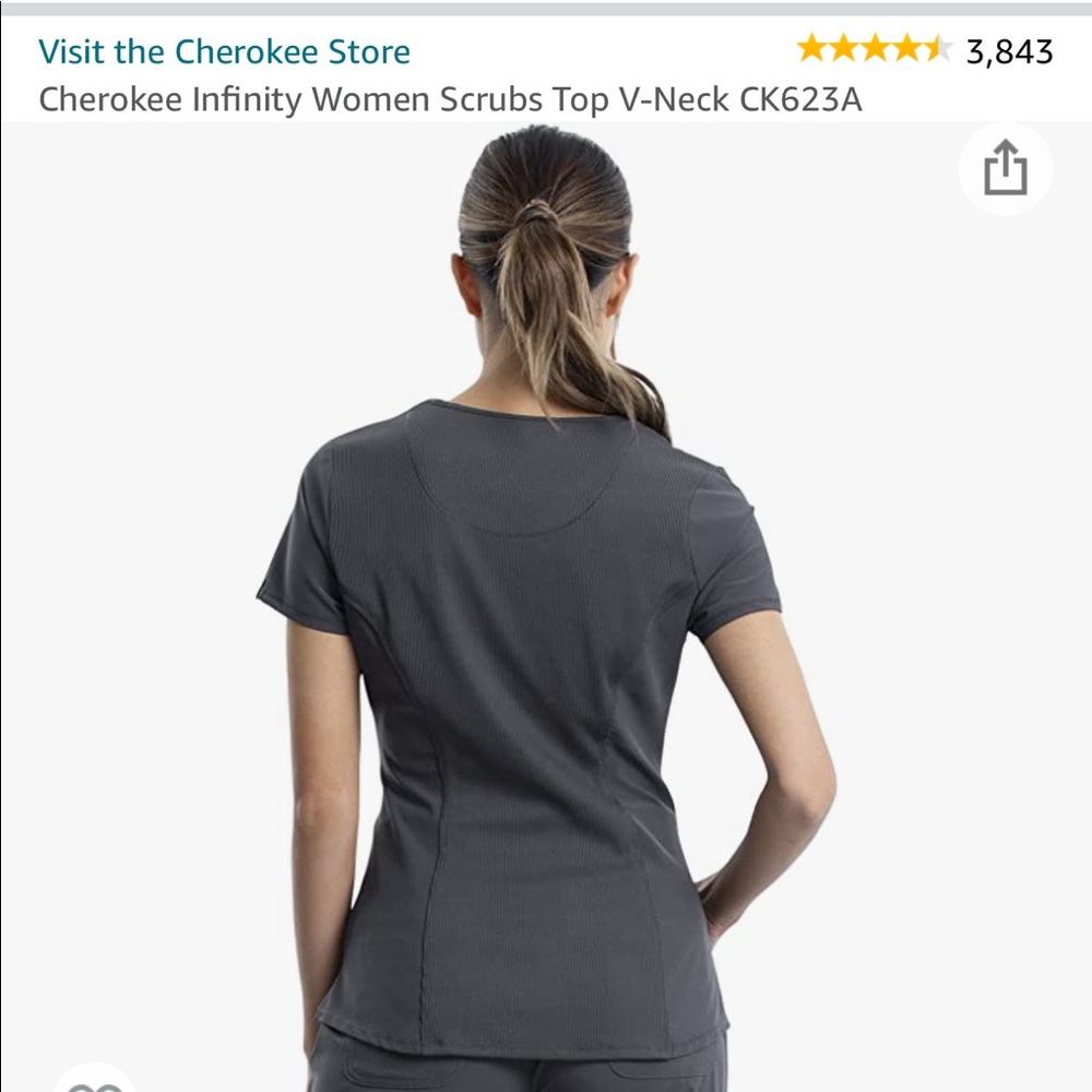 Cherokee Infinity Women Scrubs Top V-Neck